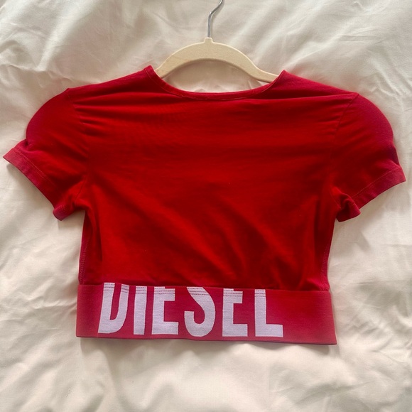 Diesel Red Cropped Top - Picture 2 of 5